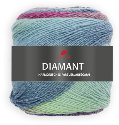 PRO LANA Diamant 150g 97 - mint/weinrot/jeans