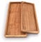 Samhita Acacia Wood Rectangular Wooden Platters for Food Holder/BBQ/Party Buffet Gift for Friend, Family (Set of 2)