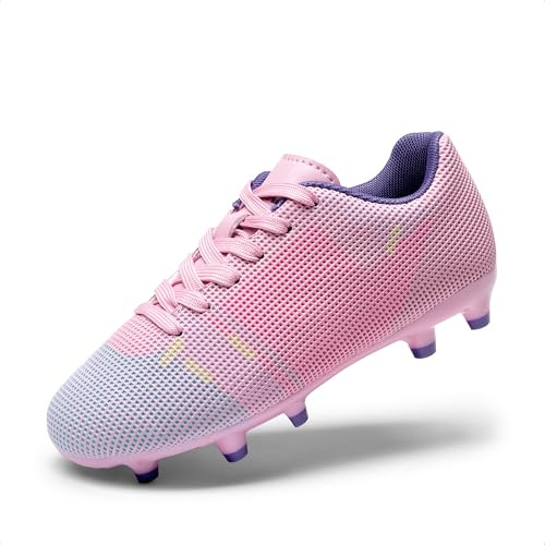 DREAM PAIRS Boys Girls Soccer Cleats Youth Firm Groud Athletic Outdoor Trainning Football Shoes for Little/Big Kid