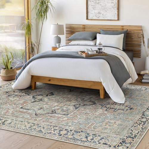 Livabliss Dido Luxor Vintage Rug, Living Room – 200x275 cm, Rust & Blue