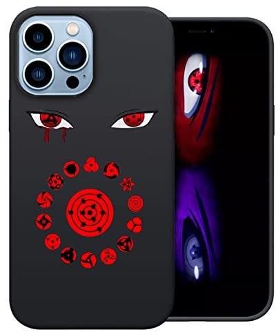 Japanese Anime Case Compatible with iPhone 13 Pro Max,Cool Red Eyes Funny Unique Pattern for Boys Girls Teen Slim Soft Silicone Shockproof Camera Protection Cover for iPhone 13 Pro Max (6.7 Inch)