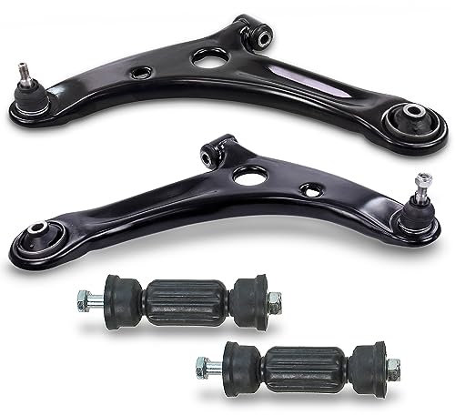 BESTPRICE 2x Querlenker Vorderachse vorne unten links & rechts, 2x Koppelstange vorne Kompatibel mit MITSUBISHI COLT CZC VI Cabriolet (RG), COLT VI (Z3_A, Z2_A)
