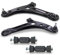 BESTPRICE 2x Querlenker Vorderachse vorne unten links & rechts, 2x Koppelstange vorne Kompatibel mit MITSUBISHI COLT CZC VI Cabriolet (RG), COLT VI (Z3_A, Z2_A)