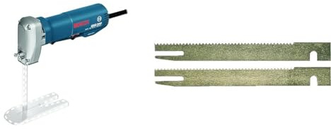 Bosch Professional Schaumstoffsäge GSG 300 (Schnitttiefe in Schaumstoff: 300 mm, 350 Watt, inkl. Fußplatte, Schaber, im Karton) + Zubehör 2607018013 2tlg. Sägeblatt-Set