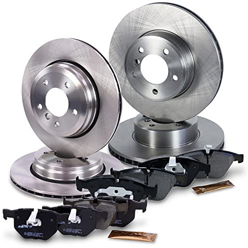 ATEC Germany Bremsenset inkl. Bremsscheiben Vorne Ø 324 mm Belüftet + Hinten Ø 320 mm Belüftet + Bremsbeläge Vorne & Hinten Kompatibel mit BMW 5er (E60), 5 Touring (E61), 6 (E63), 6 Cabriolet (E64)