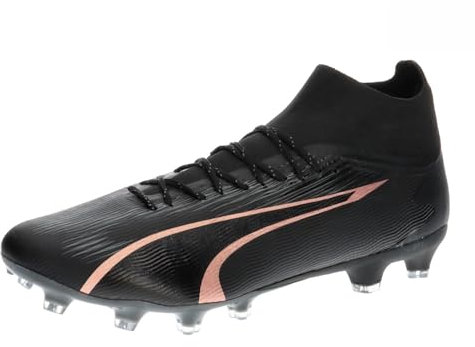Puma Men Ultra Pro Fg/Ag Soccer Shoes, Puma Black-Copper Rose, 40.5 EU
