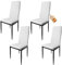 HOME DESIGN & CONFORT Pack de 4 Sillas de Comedor Tapizadas - Sillas Cocina Tapizadas - Sillas Comedor Pack (White, 4)