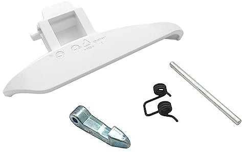 ERICAMBI® Kit Maniglia Porta Oblò per Lavatrice, Compatibile con Rex Electrolux Zoppas, Completo di Nasello, Piolino e Molla. Dimensioni 138x62 (mm) per Modelli AWF6820WWM PWF6082WEX ZWF7020WWM