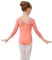 AOQUNFS Mädchen Masche Langarm Ballettkleidung Kinder Gymnastik Turnanzug Tanzen Mädchen Ballett Body, AM3000ZX-Wassermelone Rot, 2-3Jahre