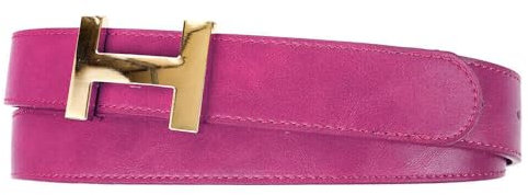 Zakatte • Damen Gürtel aus Kunstleder mit H-Schnalle Hüftgürtel Taillengürtel Damengürtel BS058 (Fuchsia-Gold, 95 cm)