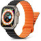 Tuocal Magnetarmband Kompatibel mit Apple Watch Armband 49mm 45mm 44mm 42mm, Silikon Magnetisch Loop Ersatzband für iWatch Ultra 2 / Ultra Series 9 8 7 6 5 4 3 2 1 SE Herren Schwarz Orange
