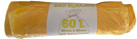Sacs Poubelle (Jaune) - 60 L