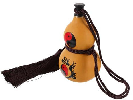 Cabilock Fengshui Wu Lu Botella De Calabaza Bebida De Sake Botella De Sake Decoración De Calabaza Calabazas Secas Para Manualidades Ollas De Vino Chinas Japonés Portátil Calabaza De Madera