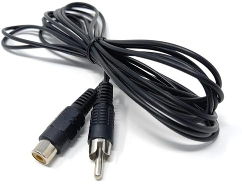 DRUT 2m RCA to RCA Socket Mono Single Phono Extension Cable HI-FI/TV Audio Video Lead Cord (6.5ft, Black)