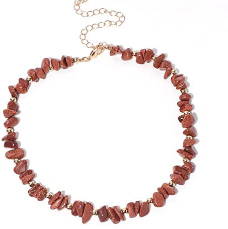 Kristall-Anhänger-Halskette, Kristallstein-Halskette, zierlicher Bohemia-Kies, natürlicher goldener Sandstein, Reiki-Amulett, Chakra-Halskette, Kette, Yoga, Meditation, Schmuck, Halsband for Mädchen u