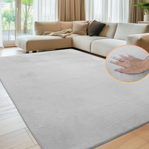 Sour Lemon Weiche Teppich Wohnzimmer, Glatt Teppich aus Kaninchenfell Kurzflor rutschfest,Anti-Rutsch Carpet für Schlafzimmer Raumdekoration,Teppichbereich 200x300cm