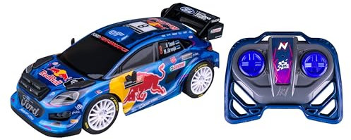 Nikko RC 10393 Night Mode M-Sport Ford Puma Hybrid #8 Tänak, Ferngesteuertes Auto mit LED Scheinwerfern, 25 cm, 2,4 GHz Fernsteuerung, 40 m Reichweite, für Kinder ab 6 Jahren, Blau