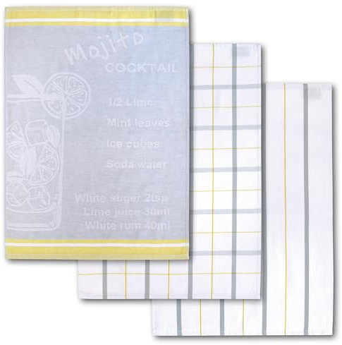 Dyckhoff 3er Set Geschirrtücher, Mojito, 50x70cm, 100% Baumwolle