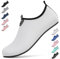 Badeschuhe Damen Herren Wasserschuhe Neoprenschuhe Strandschuhe Aquaschuhe Surfschuhe Schwimmschuhe Wassersportschuhe Barfuß Schuhe Leicht Hausschuhe. Weiß, 44 EU