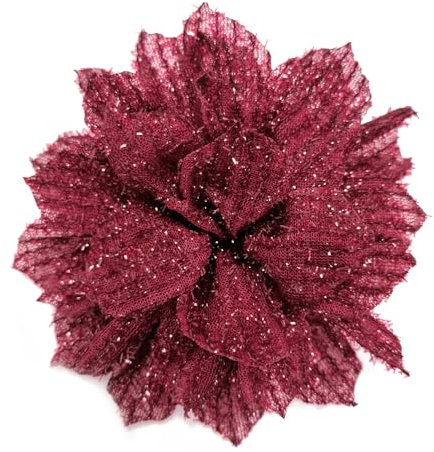 130 Mm Grandes Broches En Tissu Maille Délicate De Grandes Broches, Fleurs En Soie Vintage Pour Femmes,Robe De Soirée De Mariage,Costume, Cérémonie,Vêtements,Accessoires,Bijoux,Cadeaux (Rouge foncé)