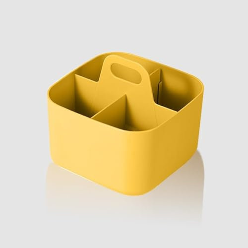 Cisolen Cleaning Caddy with Handle Kitchen Tidy Organiser Tidy Tote Caddy Cleaning Basket Organiser Art Supply Storage Box Portable Desk for Indoors or Outdoors