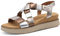 Tamaris Femme Comfort Damen Flache Sandale Plate, Comb métallique, 40 EU