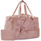 BAGSMART Sporttasche Weekender Reisetasche Damen groß, Kliniktasche Geburt Mit Schuhfach & Mit Kulturtasche Carry On Handgepäck Tasche, Leichtes und Weiches Nylongewebe Yogamatten-Schnalle, Dunkelpink