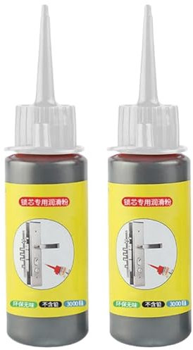 2 Lubrifiant Graphite,Poudre De Lubrification Pour Cylindre De Serrure 60ML,Lubrifiant De Serrure De Porte,Poudre Lubrifiante Pour Cylindre De Serrure,Lubrifiant En Poudre De Graphite Naturel Inodore