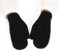 HPONEZJ Fäustlinge Winter Damen Handschuhe Doppellagig Fausthandschuhe Gefüttert Warm Strickhandschuhe Mädchen Winddicht Handwärmer Einfarbig Weich Winterhandschuhe für Outdoor Fahrrad Ski Schwarz