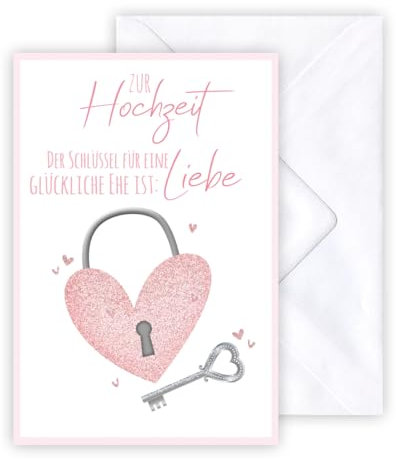 KE - 3D Pop-UP Karte zur Hochzeit DIN B6, Hochzeitskarte inkl. weißer Umschlag, Hochzeitsglückwünsche Motiv: Auto und Herzen