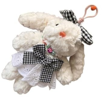 TAKOXIA Porte-clés en forme de lapins en peluche pour sacs à main et lunettes de recul