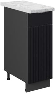 Vicco Apothekerschrank Fame-Line, Schwarz gestreift, 30 cm, AP Marmor