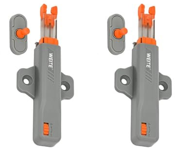 2pcs Push to Open Heavy Duty, Push Opener Door Catch for Cupboard Grey Spring Release Touch Latch RV Drawer Push Door Catch for Closet Closing Closure Spring Push Latch Roller Door Catch