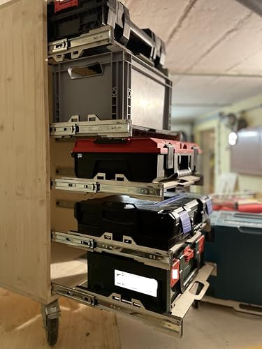 Schublade Werkzeug Boxensysteme - mit Vollauszug für Werkzeugboxen - Halterung für Werkzeugboxen - Bring System und Ordung in Deine Werkstatt