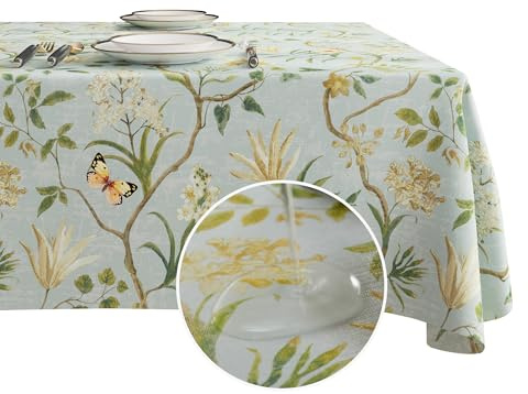 HOMOHEINI Rectangle Table Cloth,100% Waterproof Tablecloth Oil Proof Spill Proof Vinyl Table Cloth, Wipe Clean Plastic Table Cover for Dining, Camping, Indoor and Outdoor 52 x 70,Leaves