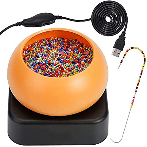 pQirnvIL Elektrischer Perlen Spinner, Perlen mit Einstellbarer Geschwindigkeit, Perlen Schale mit Elektrischer Basis, Mach Es Selbst, Nadeln für DIY Schmuck