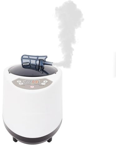 1000W Dampfgenerator 3L Mobile Dampferzeuger 9 Stufen Temperatur 0-60 Timer Dampftopf mit LED-Display Dampfmaschine Dampfgarer-Set für Sauna Zelt Fußbadewanne