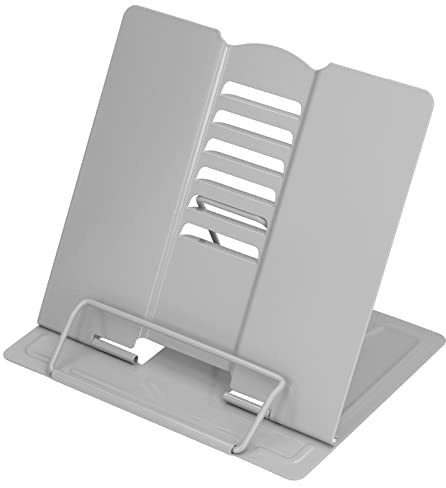 Buchhalter-Ständer, verstellbarer Höhenwinkel, ergonomisches Design, faltbar, tragbar, Metall-Leseständer für Zuhause, Büro, Schule, Eisenmaterial, 22 x 21 cm (Grau)