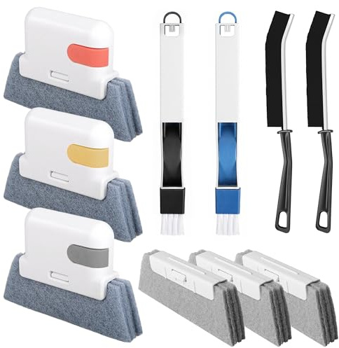 10 Pcs Groove Cleaning Brush, Door Window Track Cleaning Tools Set for Sliding Door, Window Sill, Tile Lines, Shutter, Car Vents