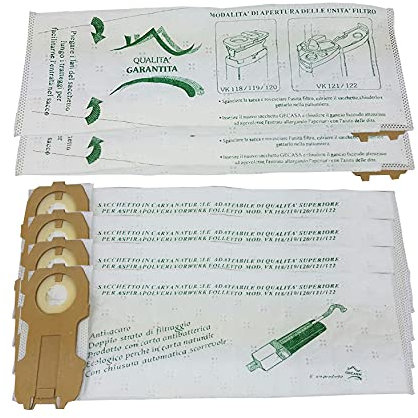 Sacchetti in Microfibra per vk120 - vk121 - vk122 (1 Confezione da 8 Sacchetti)