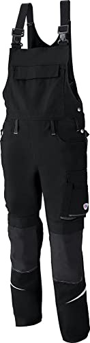 BP 1804-720-32-48n Latzhose, Stretch-Hosenträger mit Clipbefestigungen, 305,00 g/m² Verstärkte Baumwolle, schwarz, 48n