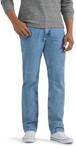 Wrangler Authentics Men's Comfort Flex Waist Relaxed Fit Jean, Light Stonewash, 36W x 32L