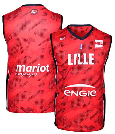 LMBC Lille Offizielles Auswärtstrikot 2018-2019 Basketball Kinder XX-Small rot