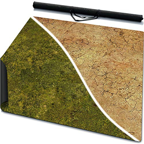 Warzone Studio 3’ x 3’ Double-Sided Rubber Battle Mat: Meadows + Saraha + Bag