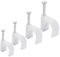 Belle Vous 400Stk Kabelclips Weiß Kabelklemmen Nagel– 6/7/8/10mm Kabelbinder Set Kabel Halter mit Eisen Nägel - Kabelschellen Nagelschellen für CAT5, CAT6, RG6, RG59, RJ45 & TV Kabelbefestigung