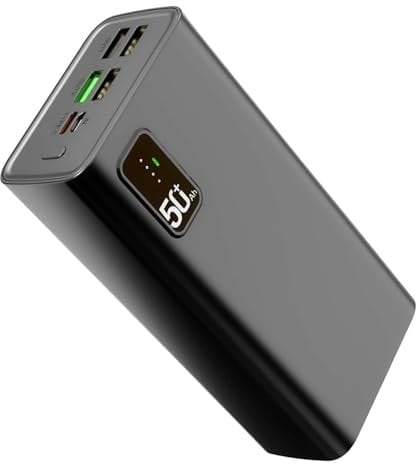 Portable Charger Power Bank 60000mAh,QC3.0 22.5W & USB C PD20W Fast Charging, External Battery, 2 Input and 5 Output (QC & USB & Type C) for Mobile Phone, Camera, Pad, Headset etc