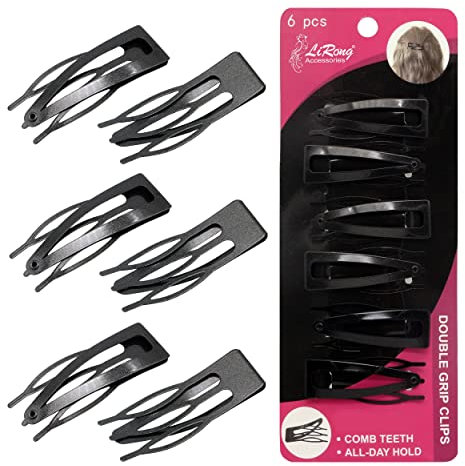 Dofash Double Grip Haarspangen Haarspangen Metall Haarspangen Zubehör Schmetterling Haarspangen für Frauen dünnes Haar (Schwarz 6PCS)
