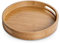 XGzhsa Bandeja de bambú, Bandeja para Servir con Asas, Bandeja Creativa Redonda para Alimentos Hecha de Material de bambú Natural, Ideal para Pan, Fruta, café, Leche, té y más (25 x 25 x 4 cm)
