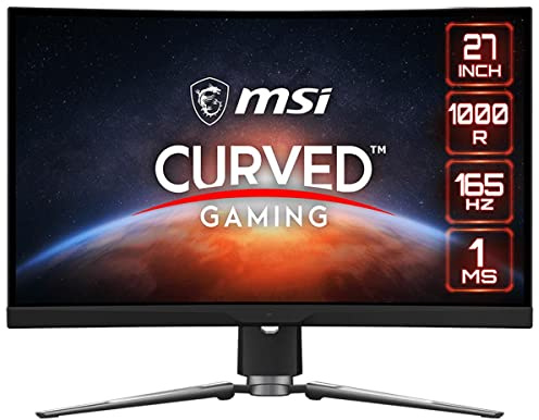 MSI Full HD Anti-Glare 1ms 2560 x 1440 Ultra Wide 165Hz Refresh Rate QHD Ready USB/DP/HDMI Smart Headset Hanger FreeSync 27”Gaming Curved Monitor (Optix MPG ARTYMIS 273CQR)