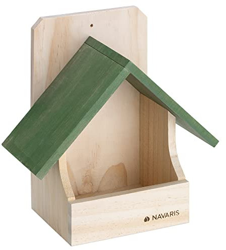 Navaris Casetta Nidificazione Uccelli Country - Nido Artificiale Uccellini Passerotti Usignoli - Wooden Bird Nest 23 x 12 x 23 cm - Legno Pino - Verde